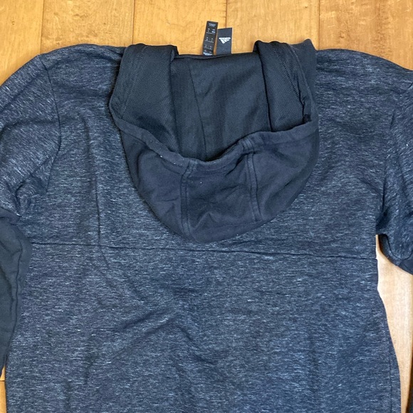Adidas Black Charcoal Grey Notch Neck Pullover Hoodie | S - Picture 4 of 12